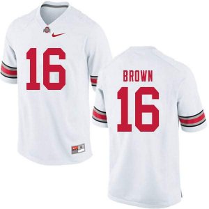 Men's Ohio State Buckeyes #16 Cameron Brown White Nike NCAA College Football Jersey New Release ROS4644KF